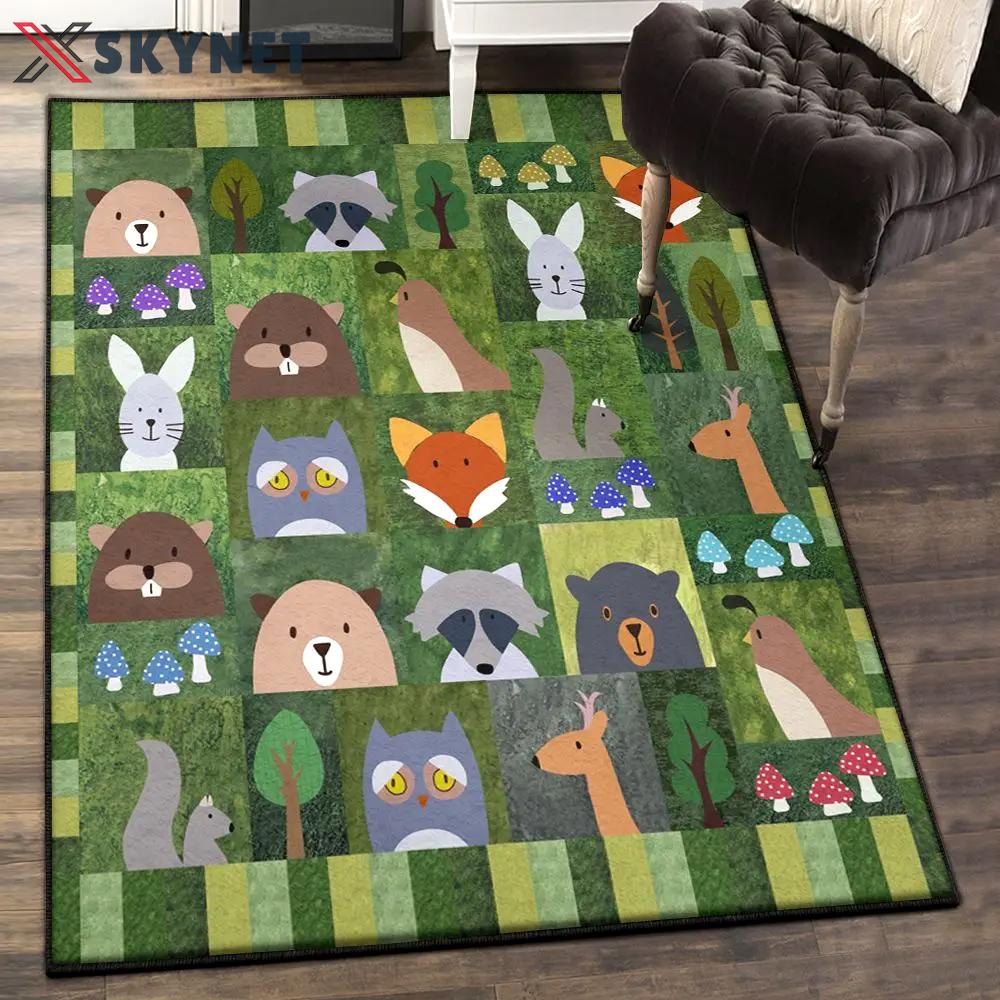 Animal art deco rug, animal rug Rectangle Rug