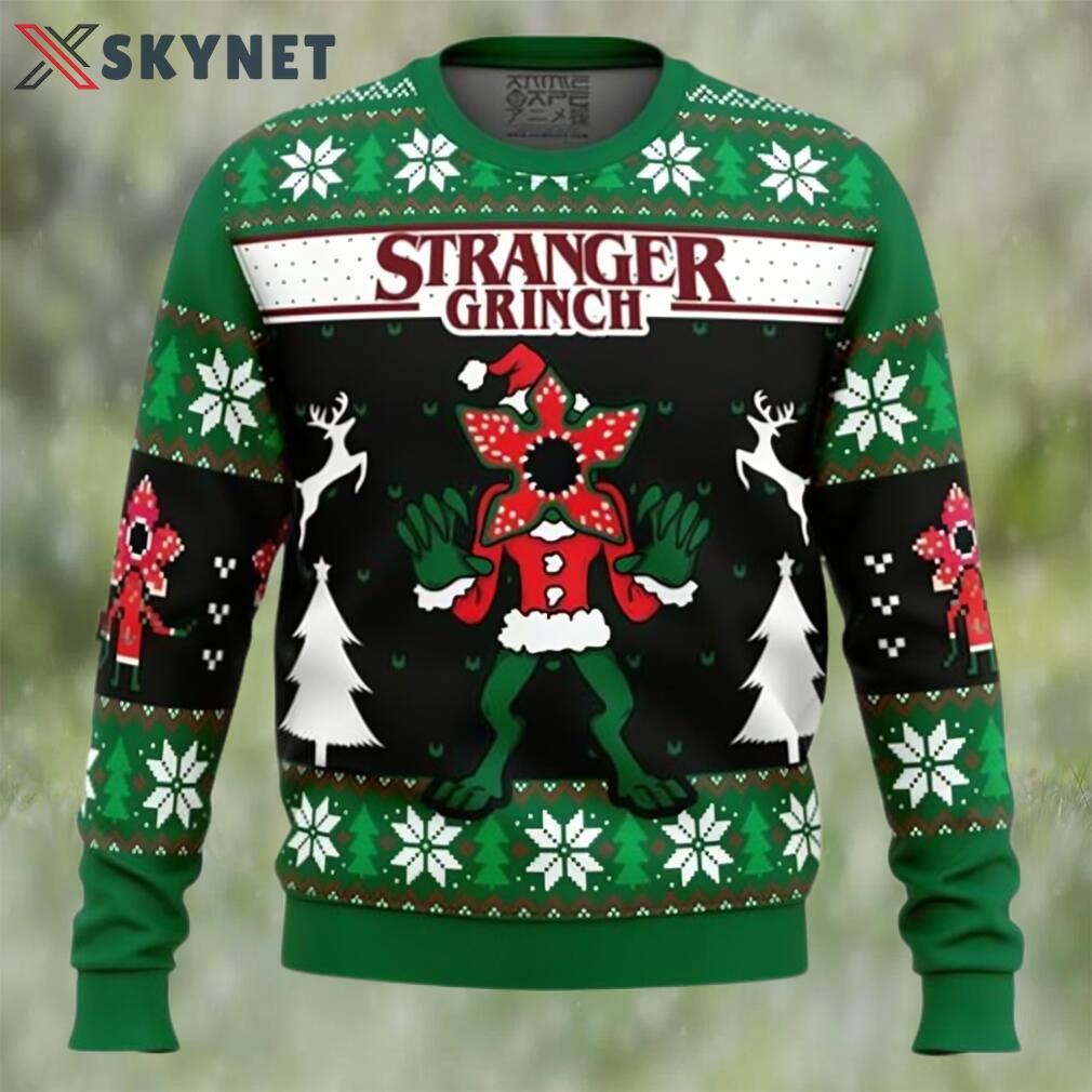 Anime demogorgon stranger grinch stranger things ugly christmas sweater Christmas Ugly Sweater
