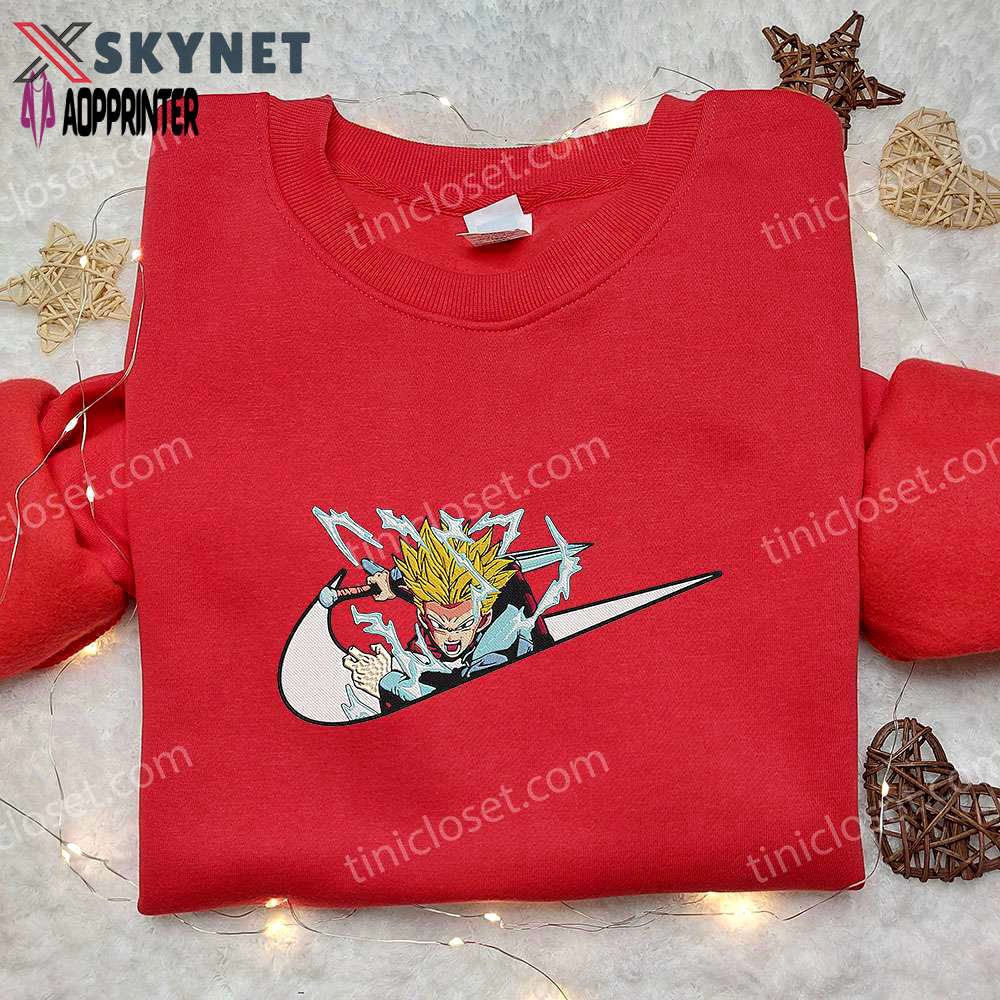 Anime embroidered hoodie & shirts: trunks x nike swoosh dragon ball & nike inspired Embroidered Shirt