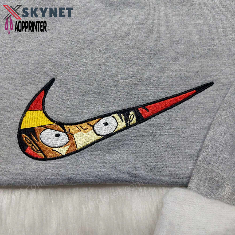 Anime embroidered nike hoodie – one piece luffy shirt & sweatshirt Embroidered Shirt