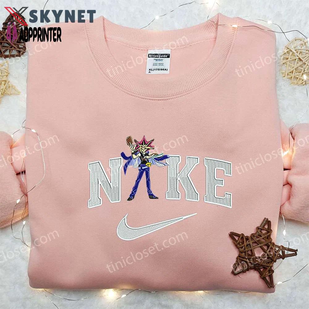 Anime yu gi x nike embroidered hoodie & shirt: stylish nike inspired yu gi oh apparel Embroidered Shirt