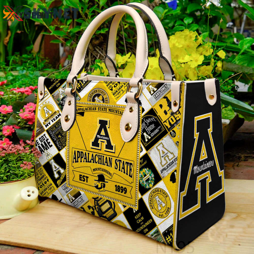 Appalachian state mountaineer leather handbag  gift for women 4612 Women Leather Hand Bag