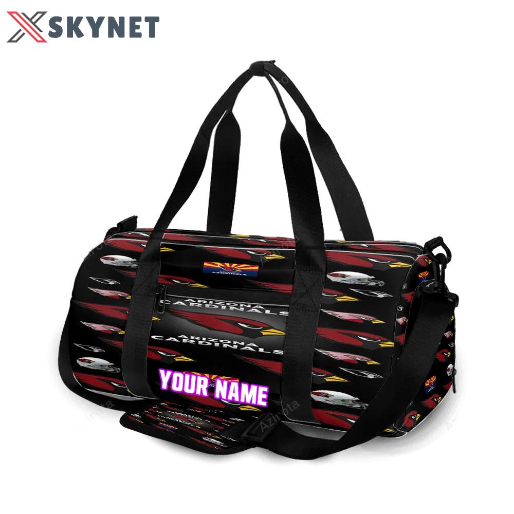 Arizona cardinals logo v4 personalized name travel bag gym bag 357 Travel Bag
