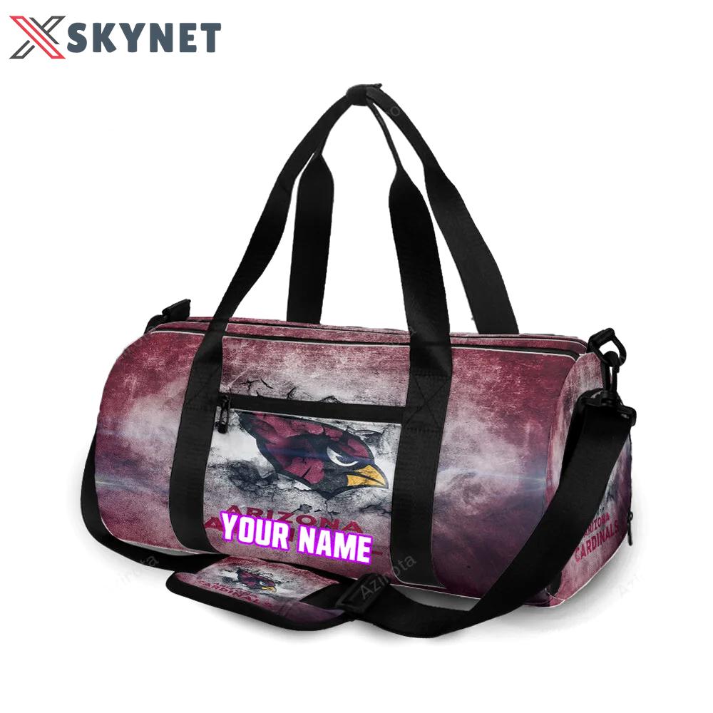 Arizona cardinals logo v5 personalized name travel bag gym bag 1398 Travel Bag