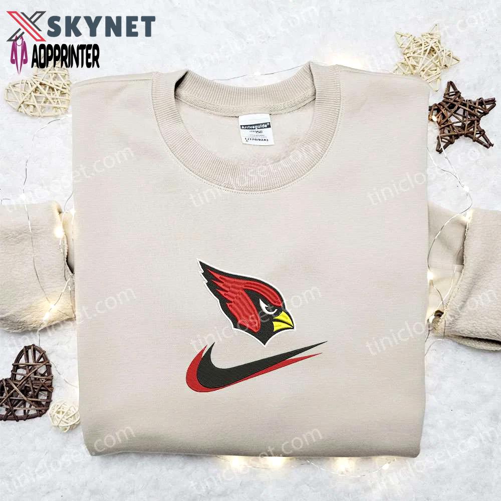 Arizona cardinals nike swoosh shirt & nfl sports hoodie – top fandom gift ideas Embroidered Shirt