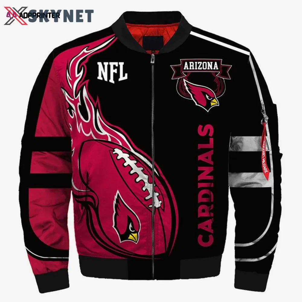 Arizona cardinals team logo bomber jacket – red and black Bomber Jacket