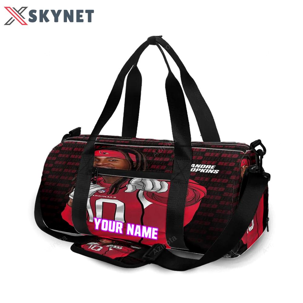 Arizona cardinals v1 deandre hopkins 10 personalized name travel bag gym bag 1232 Travel Bag