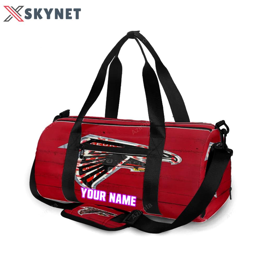 Atlanta falcons wood texture3 personalized name travel bag gym bag 924 Travel Bag