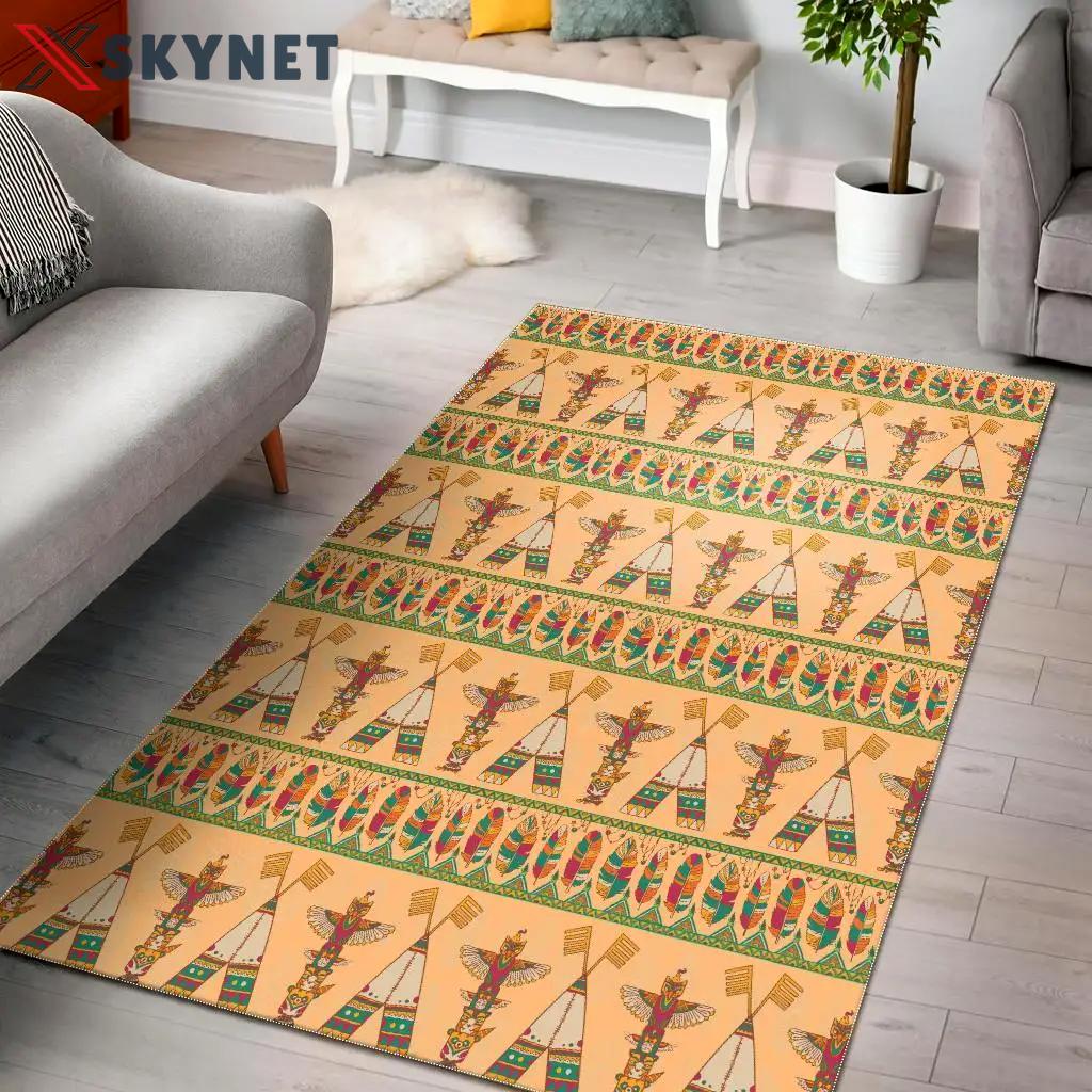 Aztec indians navajo tribal native american print area rug living room rug home decor Rectangle Rug