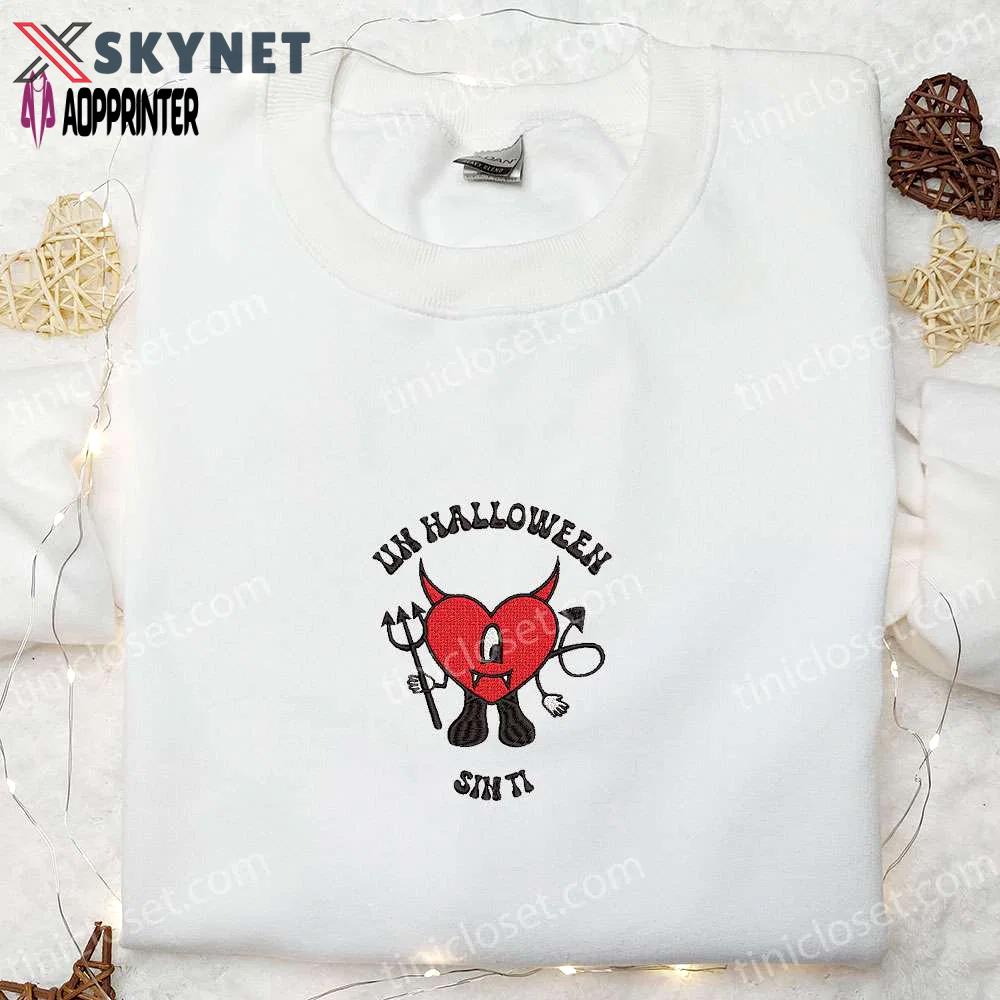 Bad bunny un halloween sin ti embroidered sweatshirt – best halloween gifts & hoodie ideas Embroidered Shirt