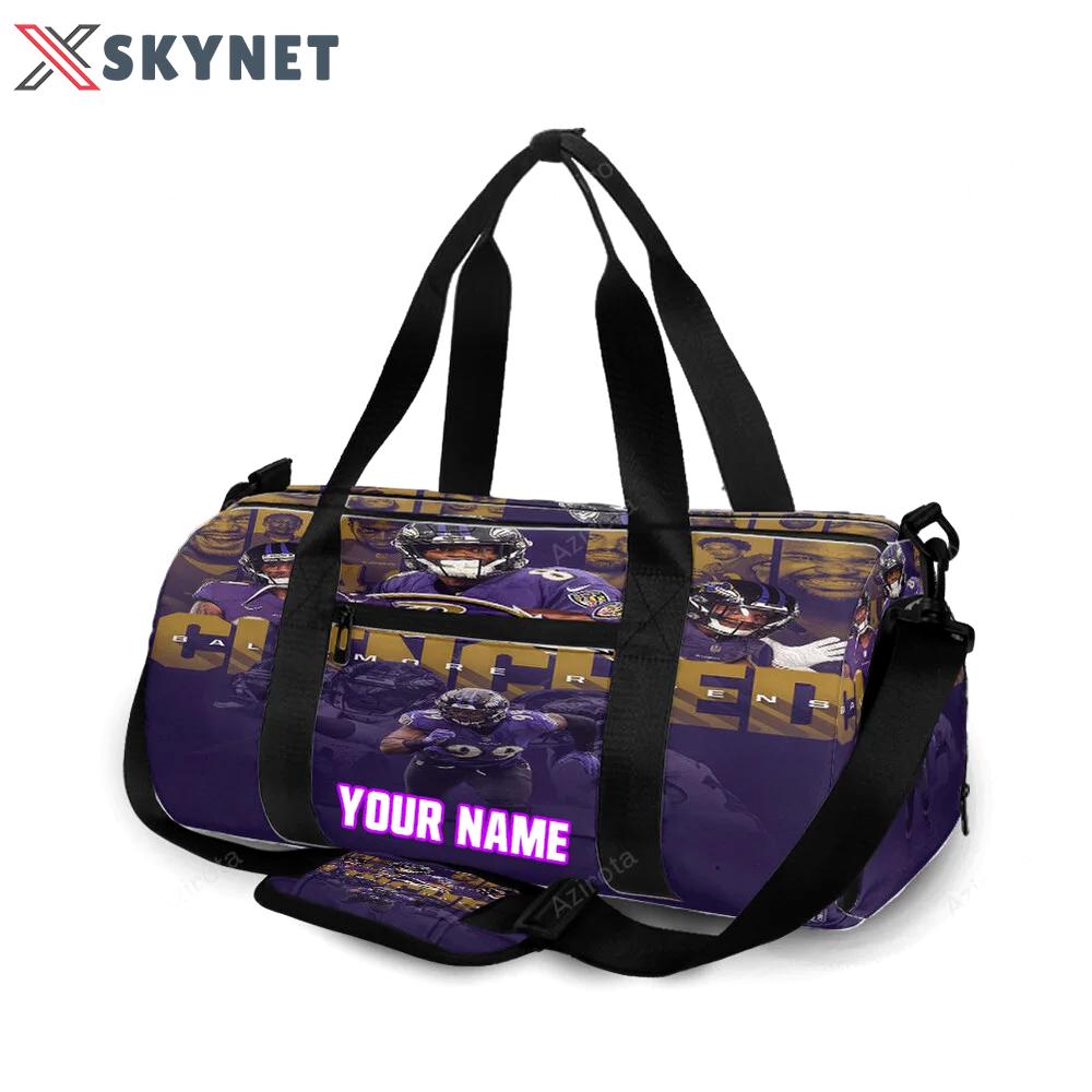 Baltimore ravens clinched team2 personalized name travel bag gym bag 1777 Travel Bag