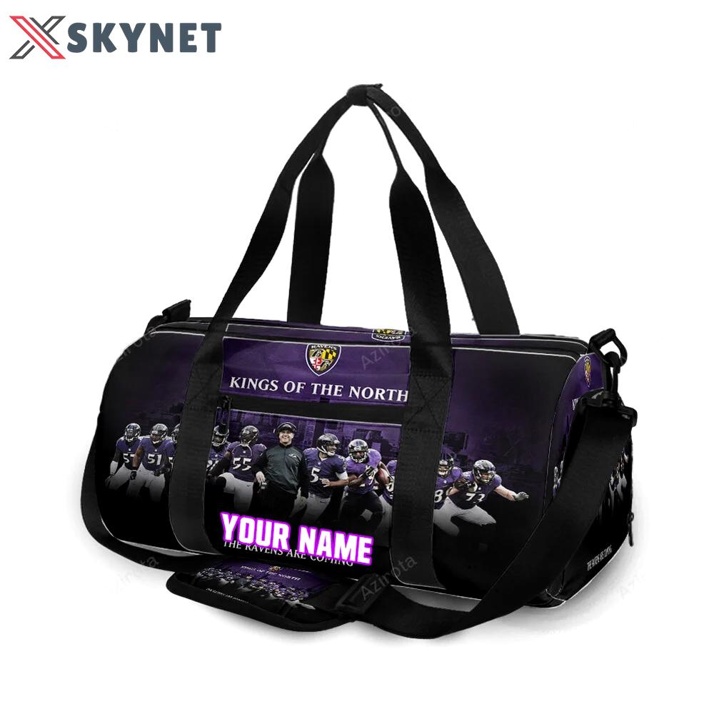 Baltimore ravens kings of the north personalized name travel bag gym bag 1248 Travel Bag