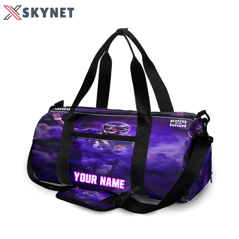 Baltimore ravens lamar jackson 8 v22 personalized name travel bag gym bag 819 Travel Bag