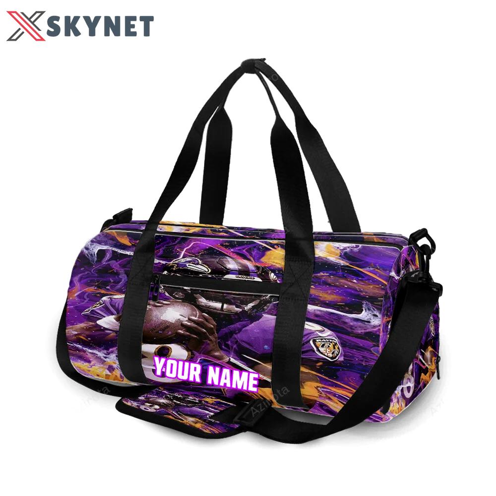 Baltimore ravens lamar jackson 8 v6 painting personalized name travel bag gym bag 1170 Travel Bag