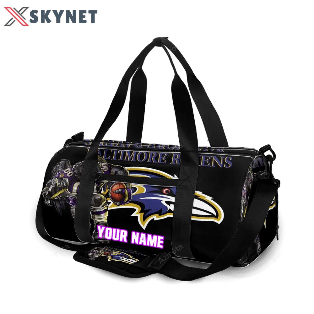 Baltimore ravens mascot2 personalized name travel bag gym bag 1275 Travel Bag
