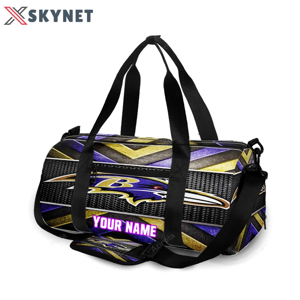Baltimore ravens metal personalized name travel bag gym bag 1424 Travel Bag