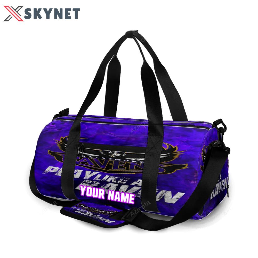 Baltimore ravens play like a raven personalized name travel bag gym bag 1800 Travel Bag