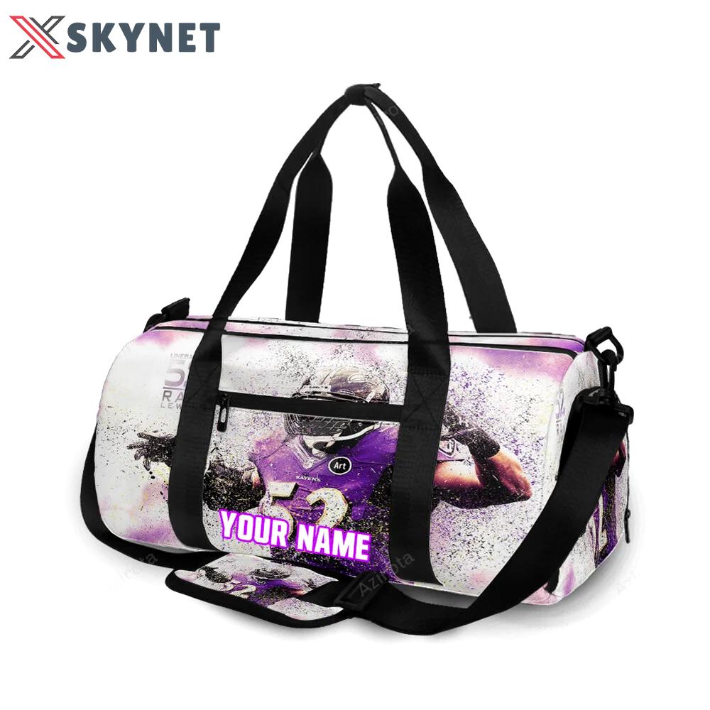 Baltimore ravens ray lewis 52 v5 panting personalized name travel bag gym bag 219 Travel Bag