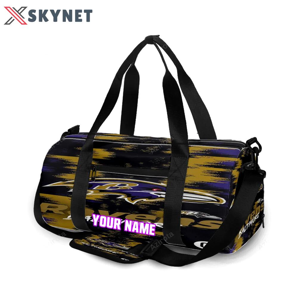 Baltimore ravens texture3 personalized name travel bag gym bag 547 Travel Bag