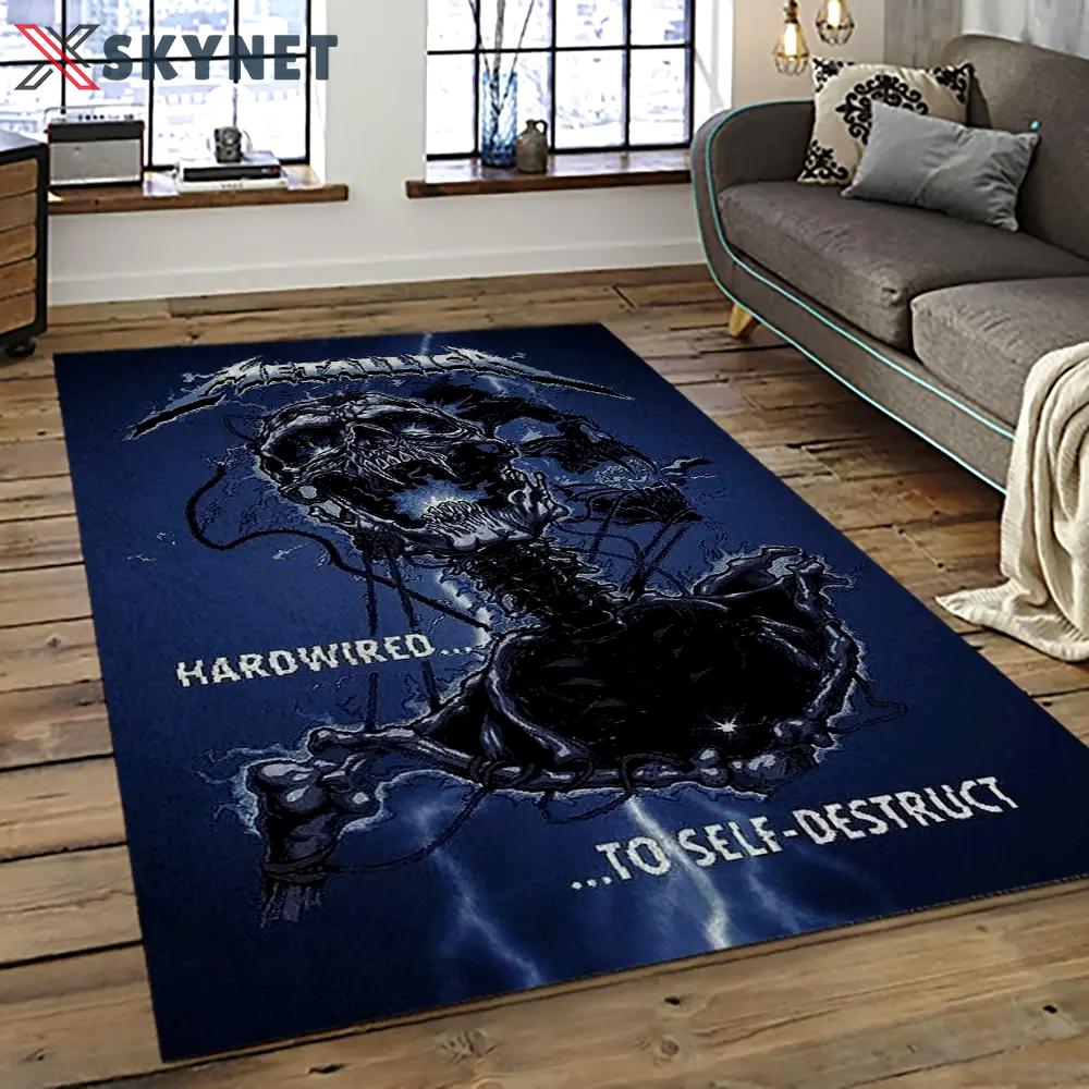Band metallica music carpet rectangle area rug for living room bedroom decor ma33 Rectangle Rug