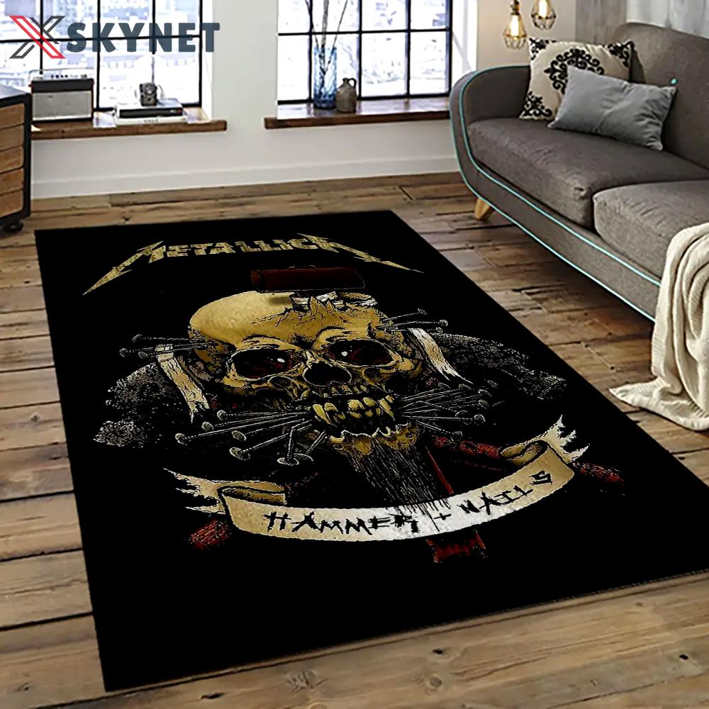 Band metallica music carpet rectangle area rug for living room bedroom decor ma58 Rectangle Rug