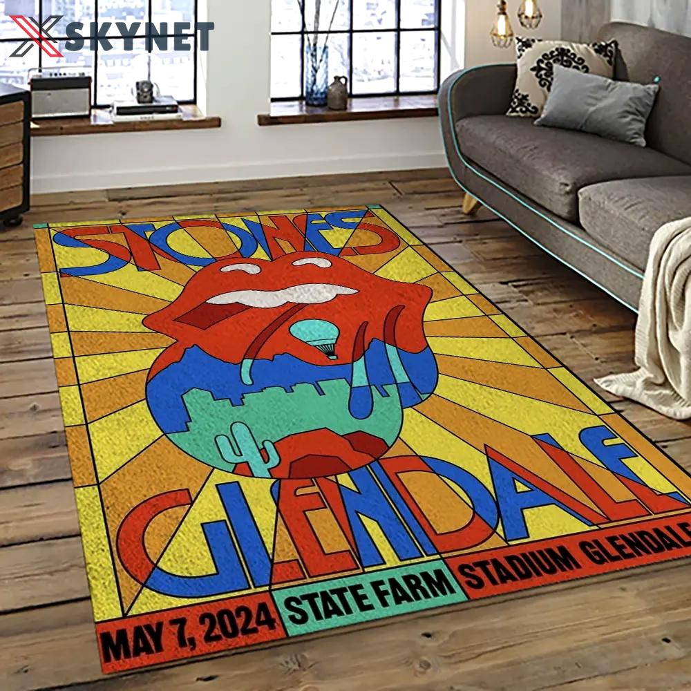 Band the rolling stones music carpet rectangle area rug for living room bedroom decor trs11 Rectangle Rug