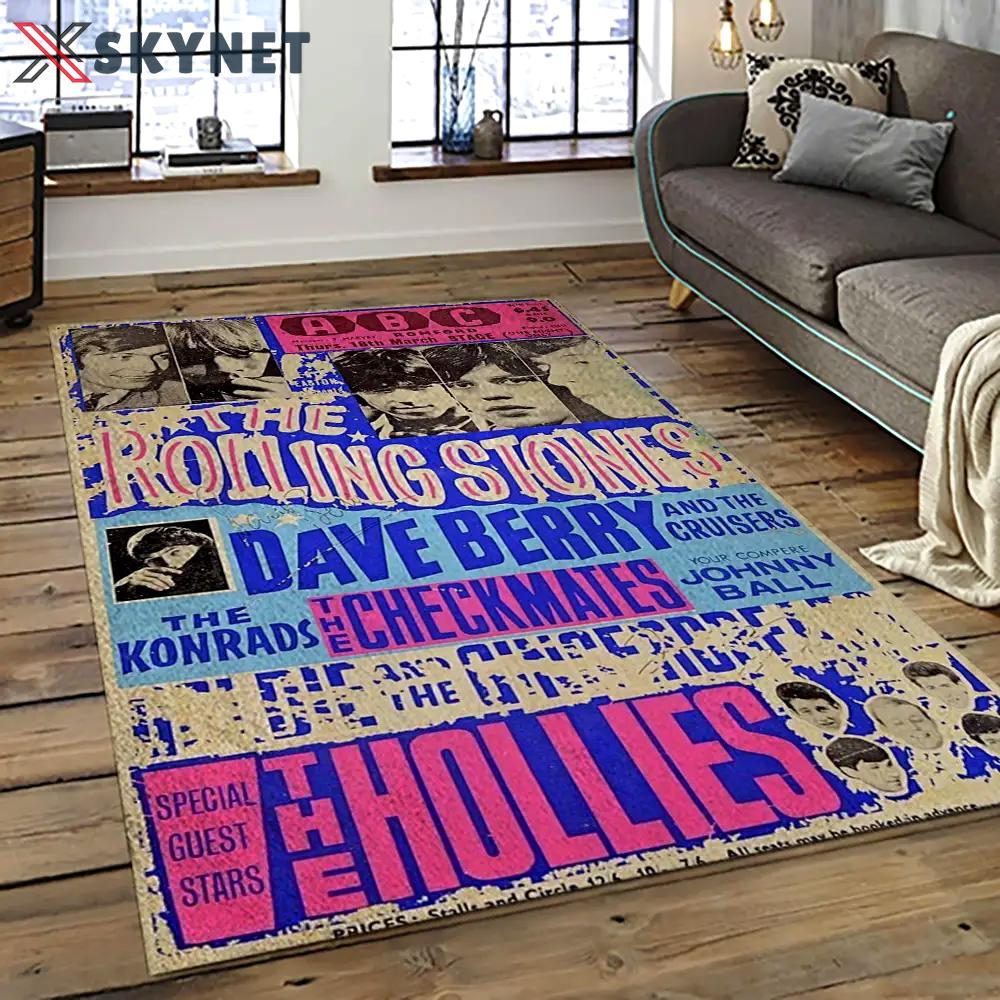 Band the rolling stones music carpet rectangle area rug for living room bedroom decor trs23 Rectangle Rug
