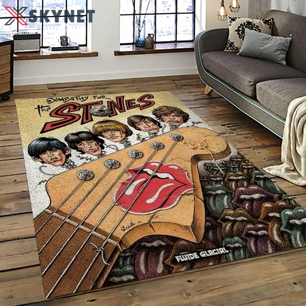Band the rolling stones music carpet rectangle area rug for living room bedroom decor trs34 Rectangle Rug