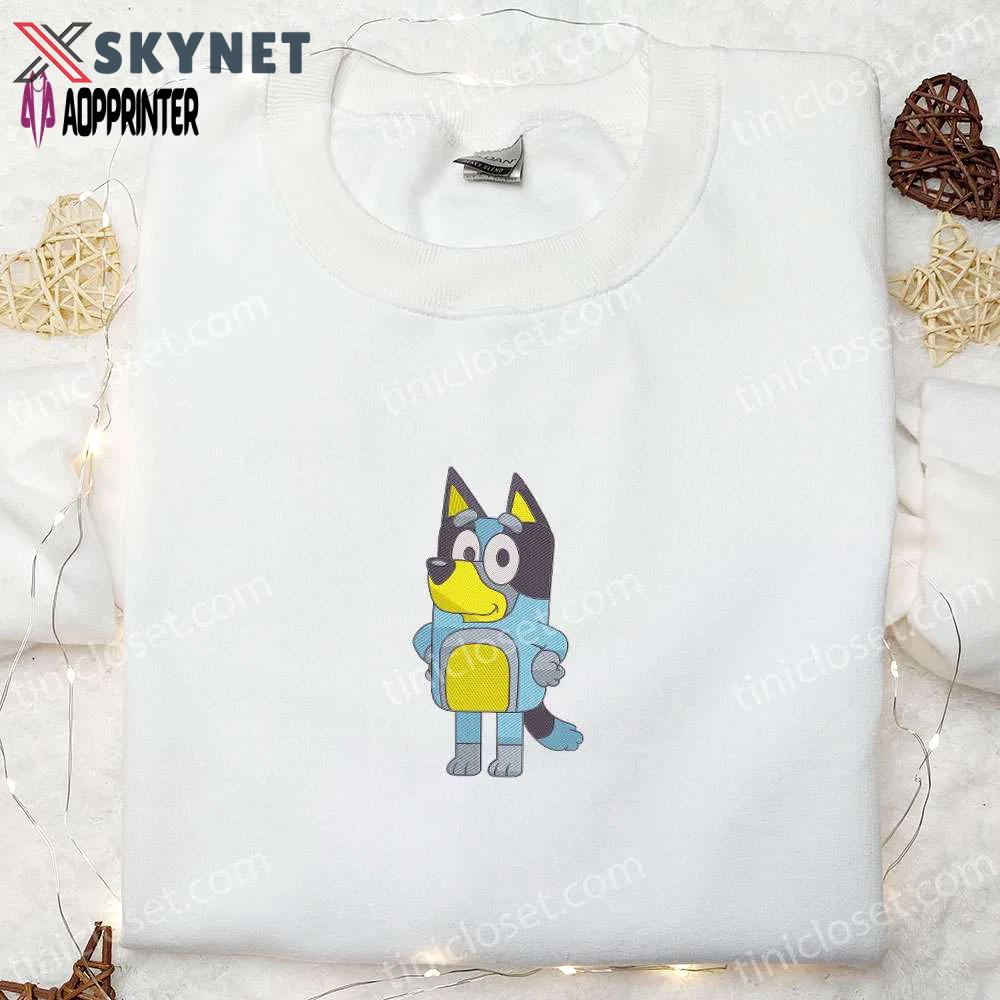 Bandit heeler embroidered shirt & bluey cartoon hoodie: perfect gift idea for fans! Embroidered Shirt