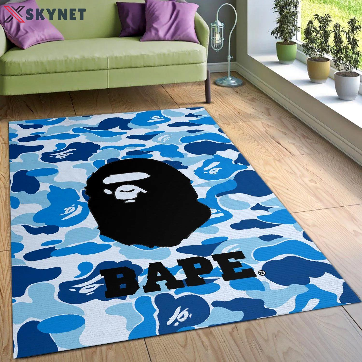 Bape logo type 126. Upgrade Your Living Room with Luxury Home Decor: Area Carpets, Floor Decor, Door Mats, and Hot Gift Items with style a High-End Fashion Brand Rectangle Rug