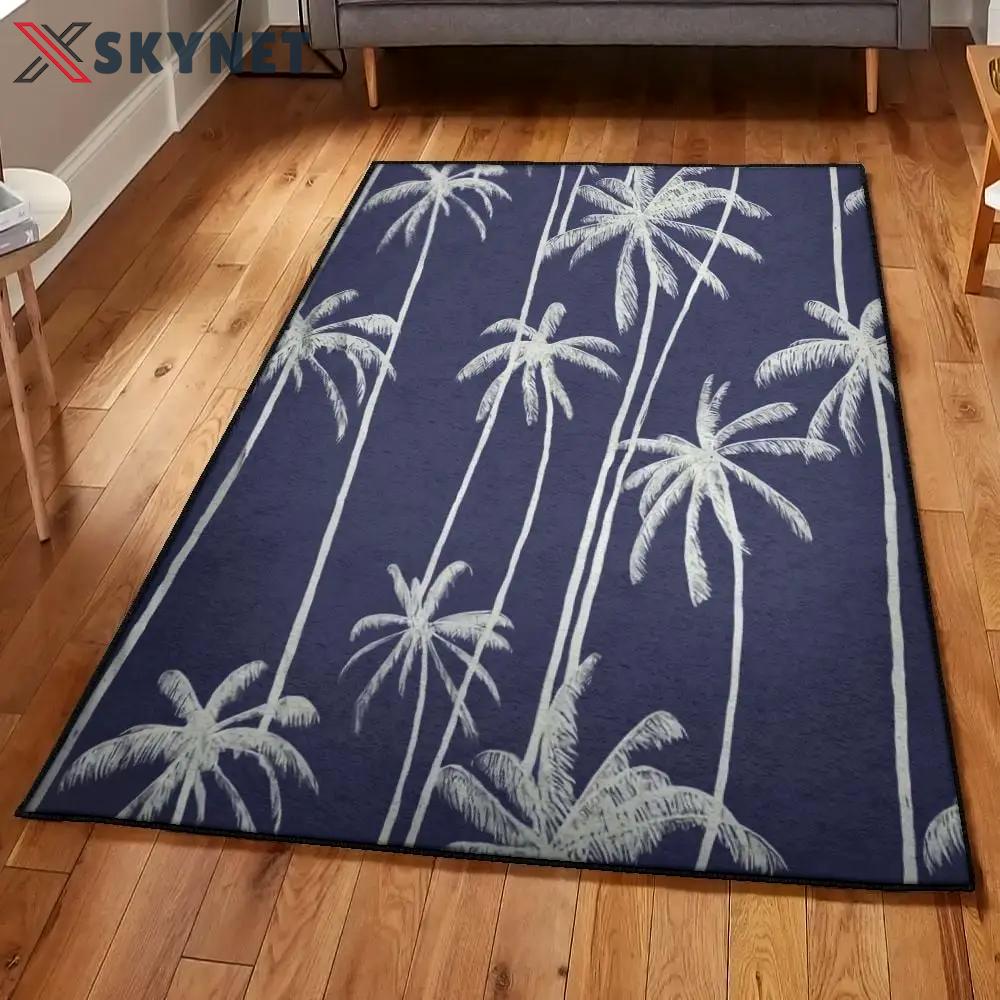 Beach vacation area rugs for living room, palm tree pattern print design rug Rectangle Rug