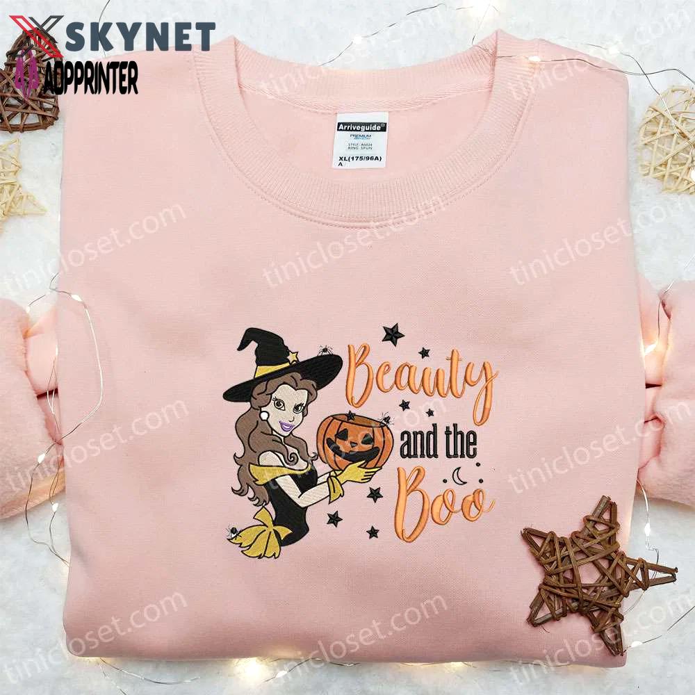 Belle beauty & the boo embroidered sweatshirt: disney princess hoodie best halloween gift ideas Embroidered Shirt