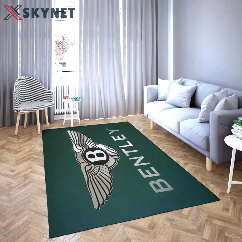 Bently logo area rug green living room carpet rug regtangle carpet floor decor home decor Rectangle Rug