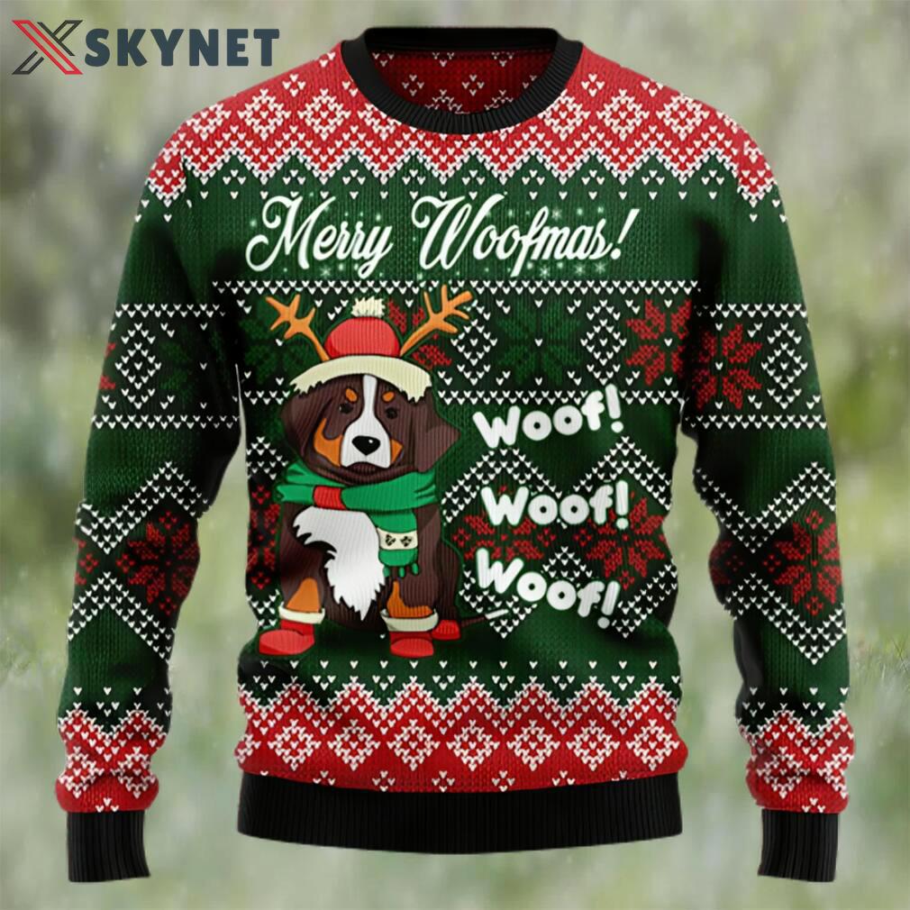 Bernese mountain dog woofmas ugly christmas sweater Christmas Ugly Sweater