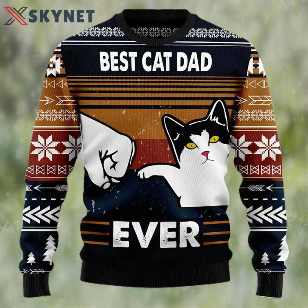 Best cat dad ever ugly christmas sweater Christmas Ugly Sweater