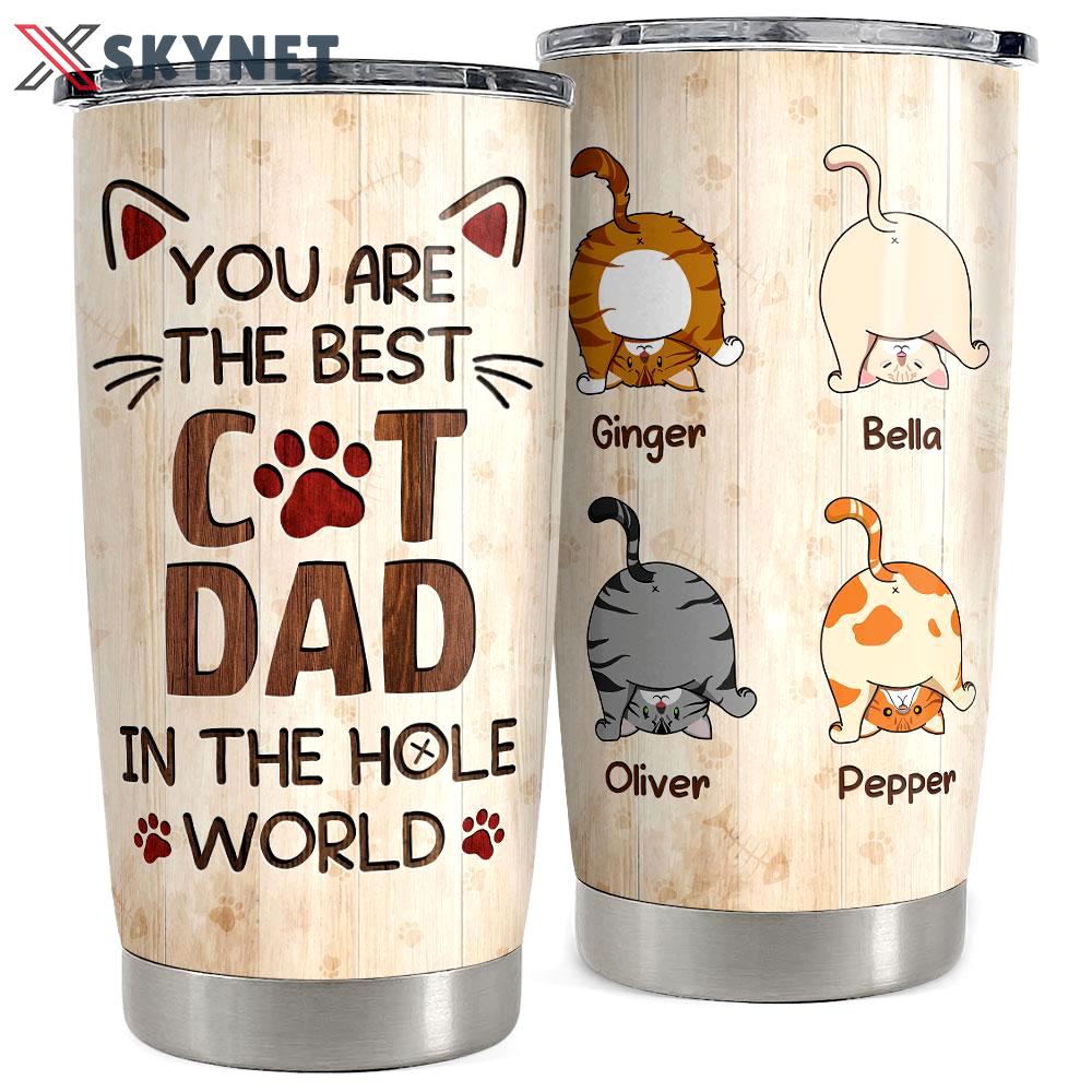 Best cat dad personalized tumbler cup Personalized Tumbler