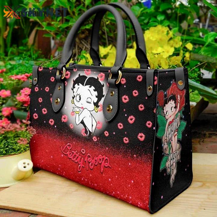 Betty boop 2 leather handbag gift for women 743 Women Leather Hand Bag