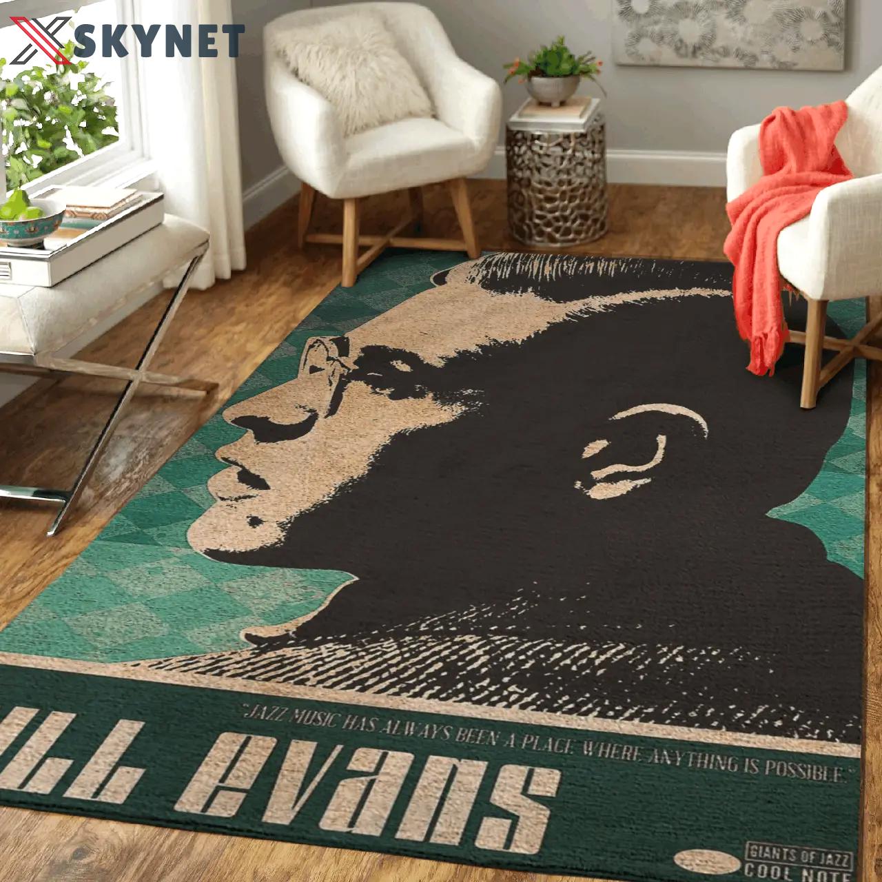 Bill evans jazz music artwork art for fans area rug living room carpet rug regtangle carpet floor decor home decor Rectangle Rug