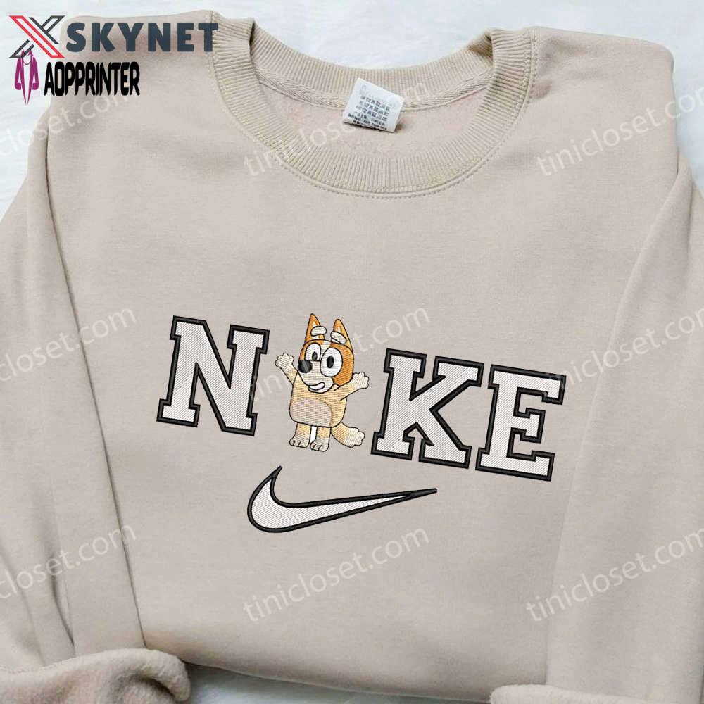 Bingo smile x swoosh nike embroidered shirt – bluey disney edition Embroidered Shirt