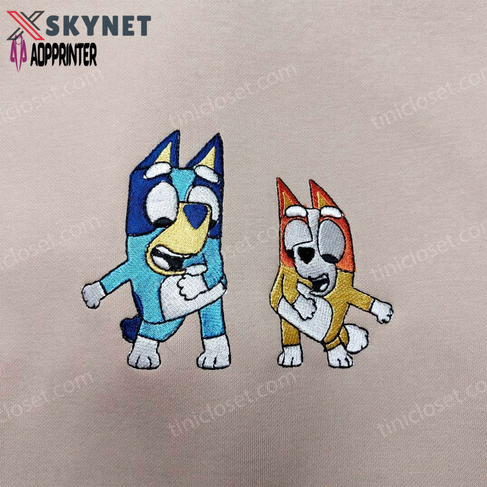 Bluey and bingo embroidered shirt – cute disney design Embroidered Shirt