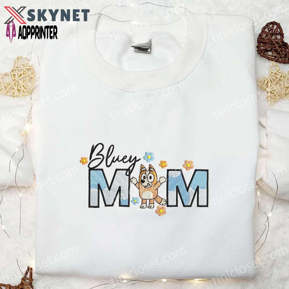 Bluey bingo mom embroidered shirt & hoodie: perfect mother s day gift idea Embroidered Shirt