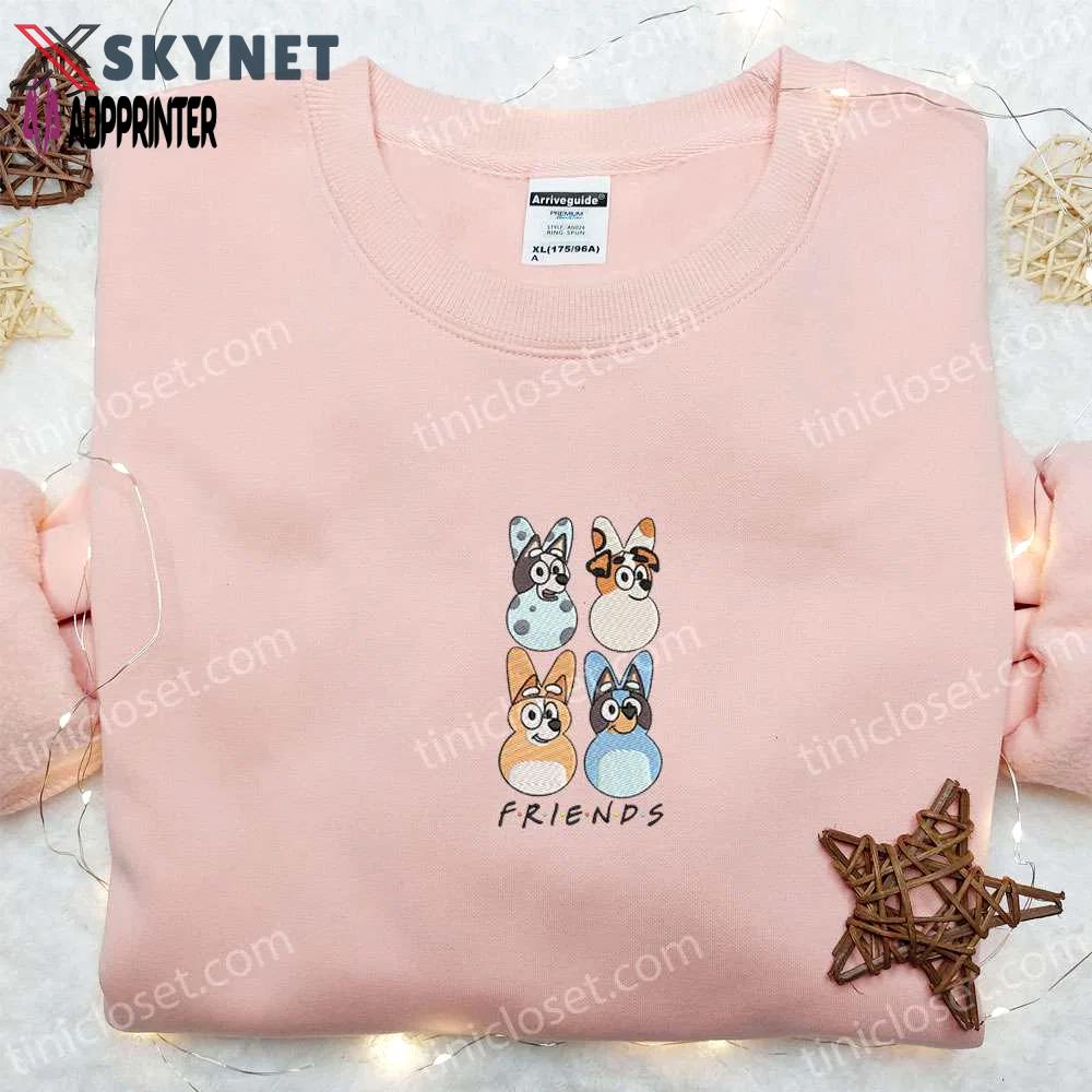 Bluey characters easter friends shirt & cartoon hoodie: thanksgiving day gift idea Embroidered Shirt