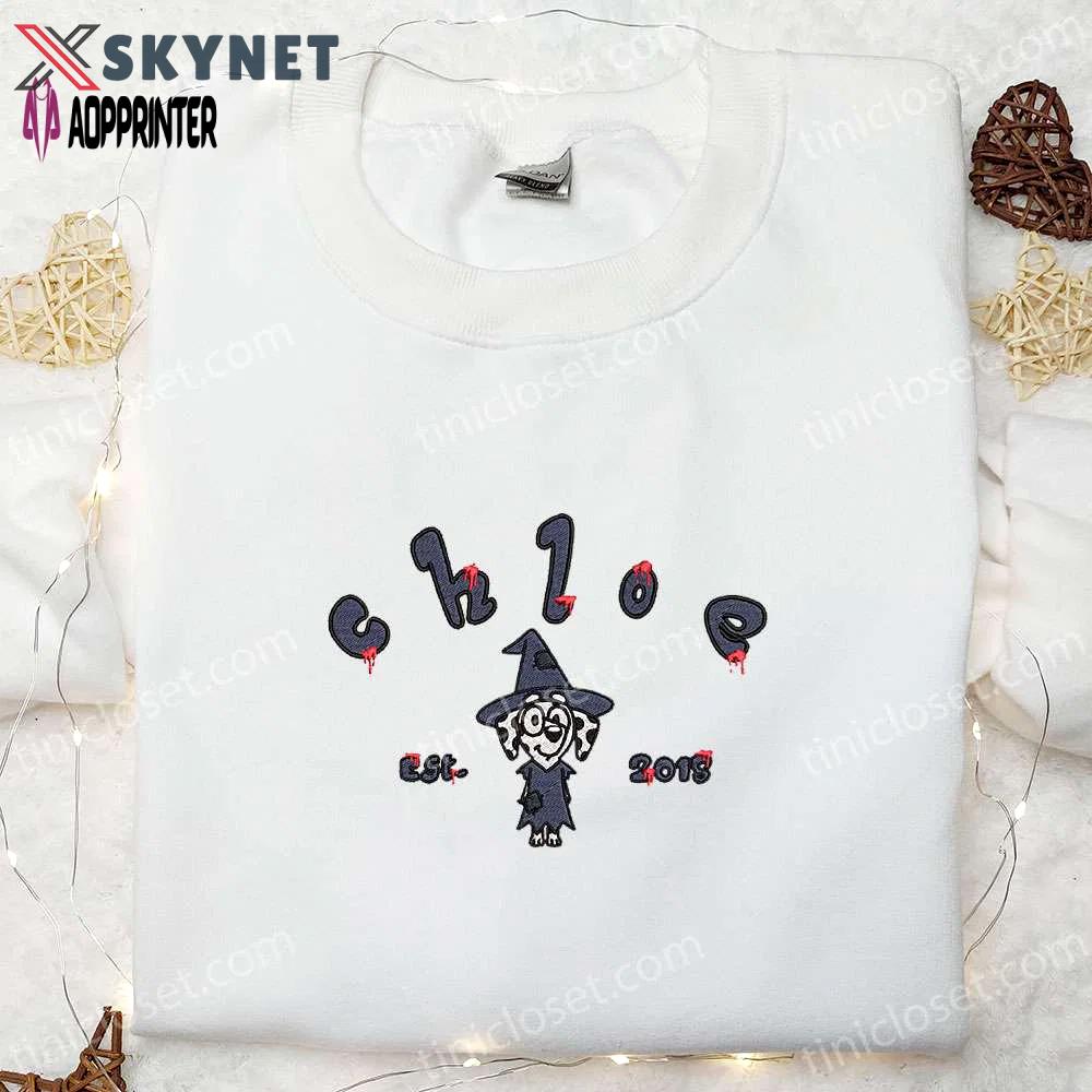 Bluey chloe est 2018 halloween embroidered shirt – best family halloween gift Embroidered Shirt