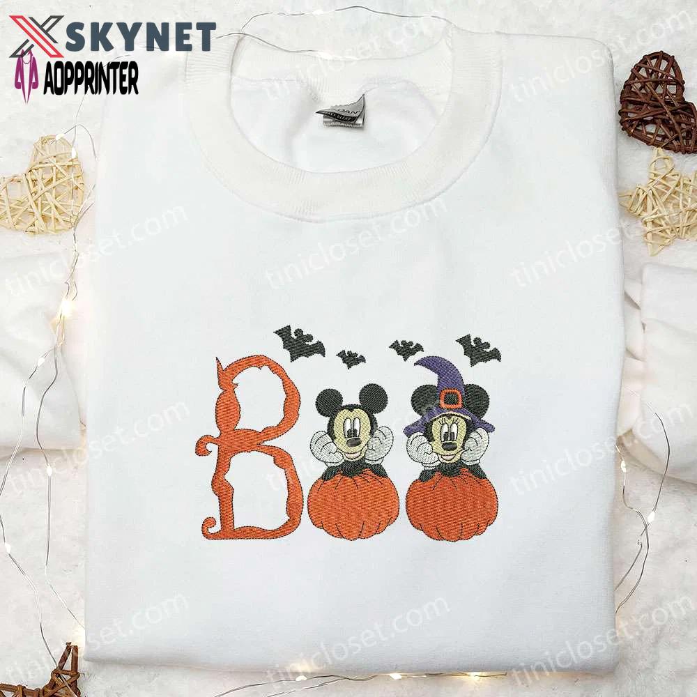 Boo mickey minnie embroidered shirt – disney halloween gift idea Embroidered Shirt