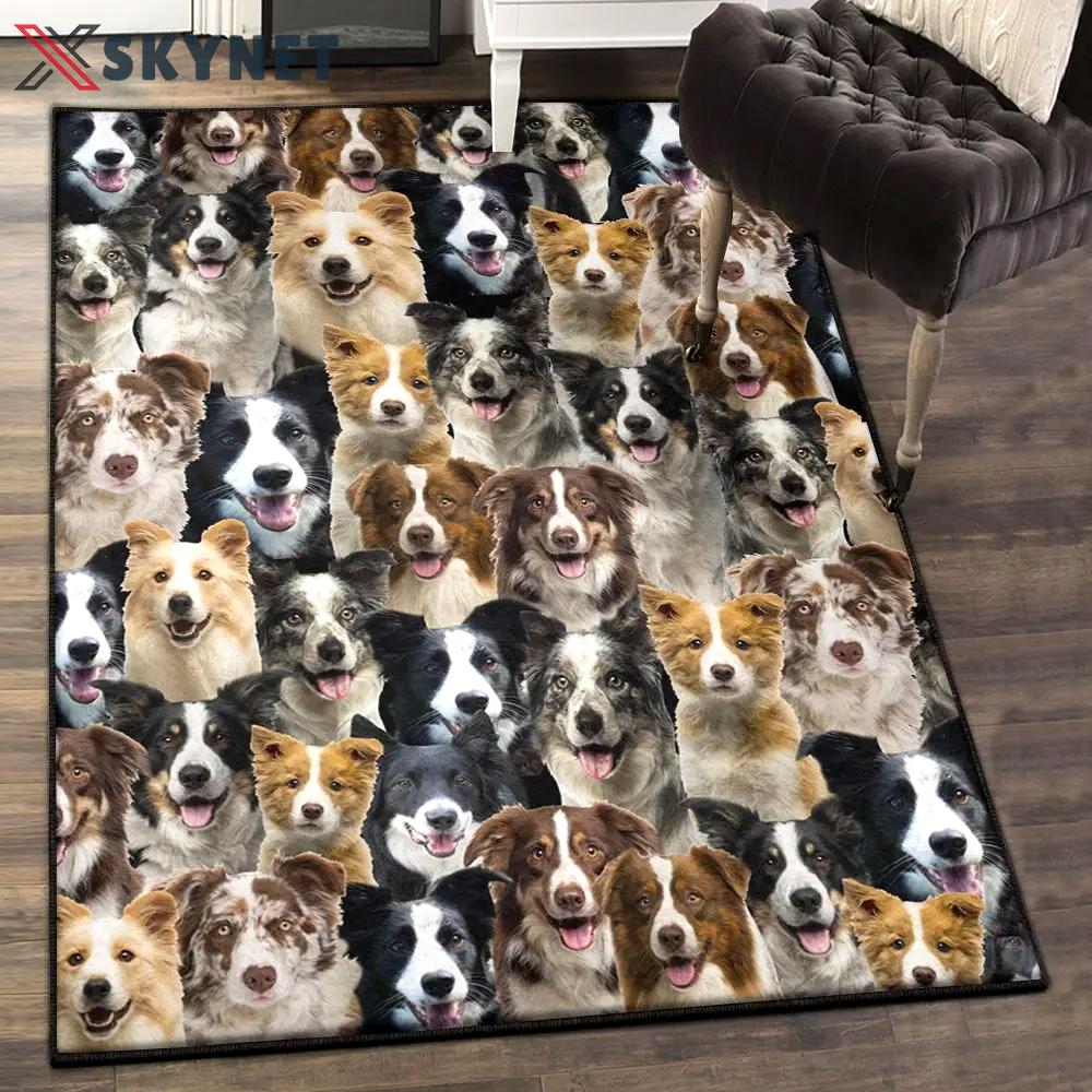Border collie cute dog large living room rugs, you will have a bunch of border collies gs cl rug Rectangle Rug