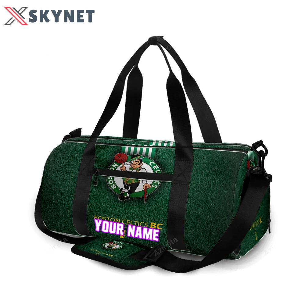 Boston celtics leather green personalized name travel bag gym bag 109 Travel Bag