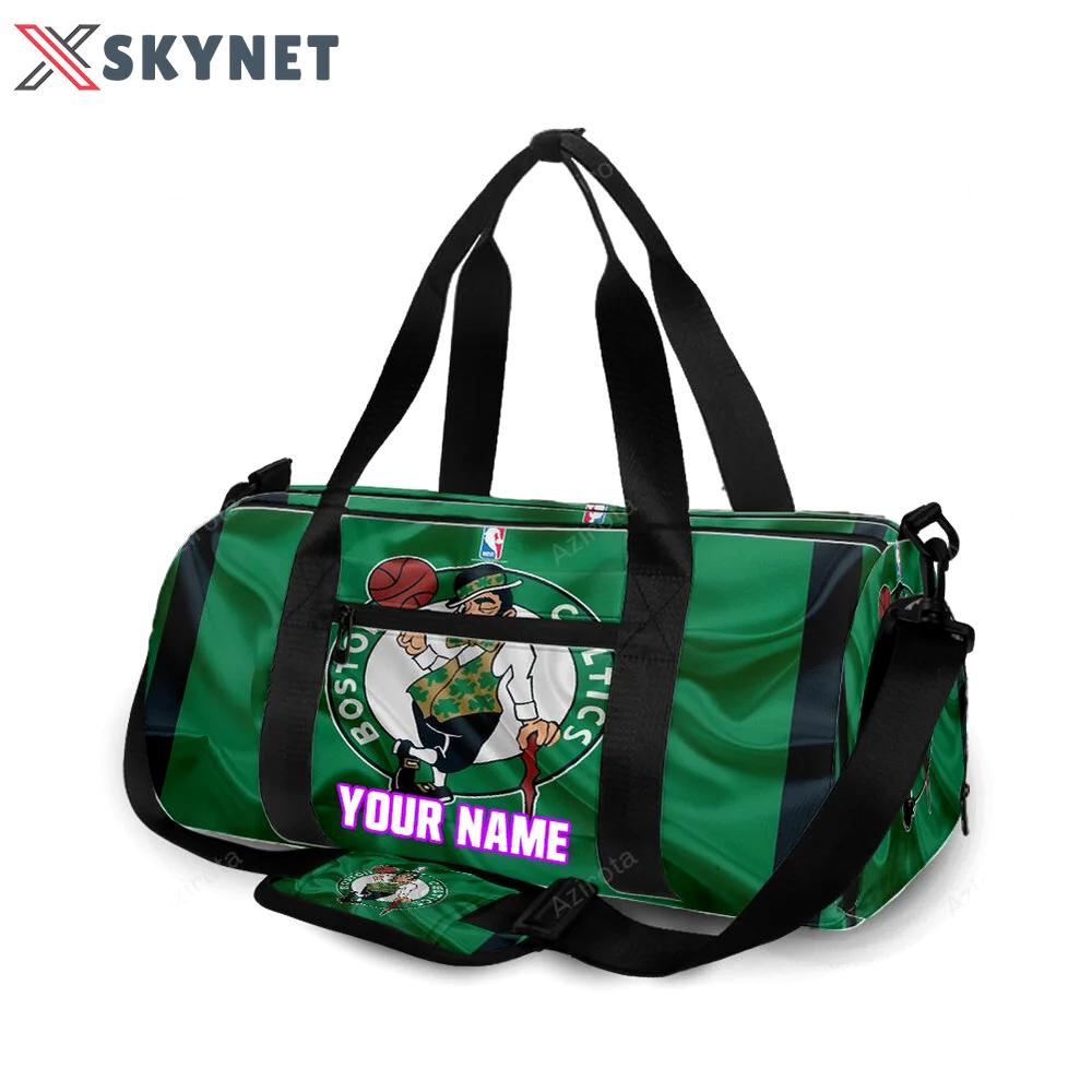 Boston celtics silk green personalized name travel bag gym bag 1237 Travel Bag