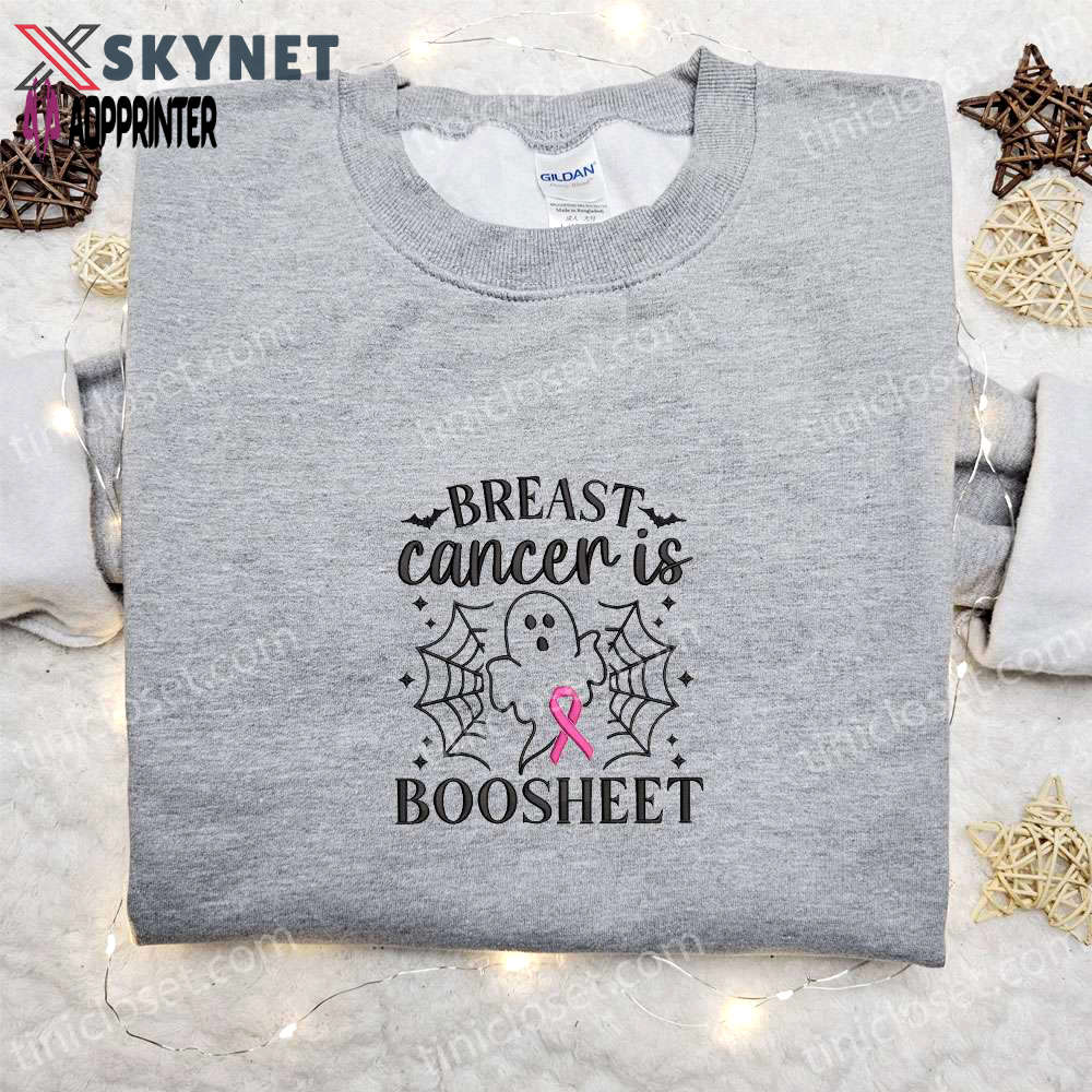 Breast cancer is boo sheet embroidered shirt – unique halloween gift idea Embroidered Shirt