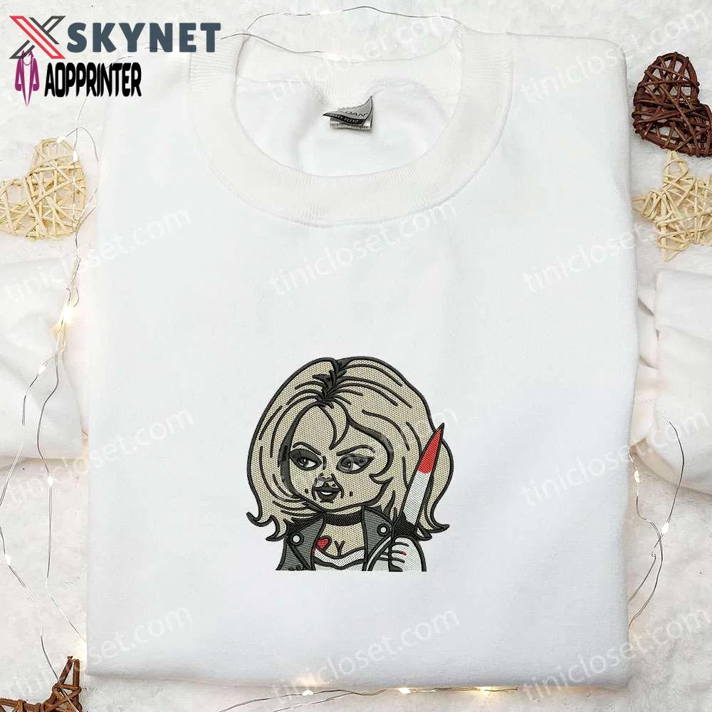 Bride of chucky embroidered hoodie: horror movie sweatshirt for halloween Embroidered Shirt