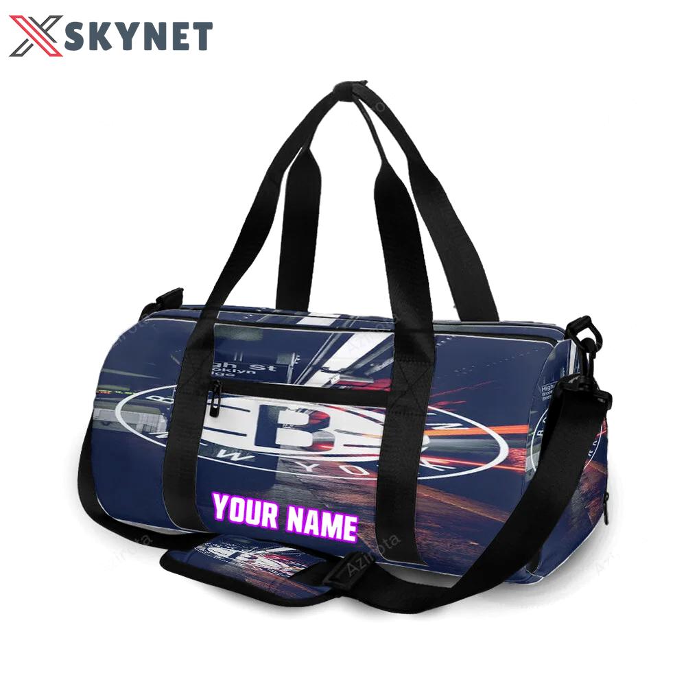 Brooklyn nets ball subway station personalized name travel bag gym bag 447 Travel Bag